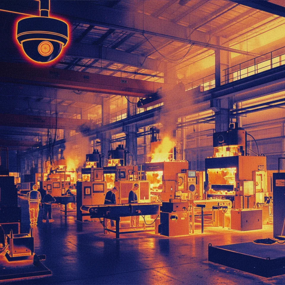 Câmera térmica em aplicação industrial